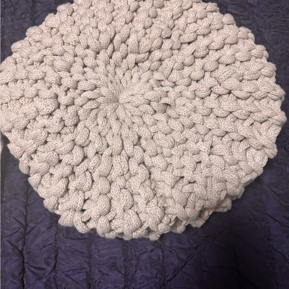 Set of 3  NEW Knitted Poufs Olive, Light Gray  and Cream! - Picture 3 of 5